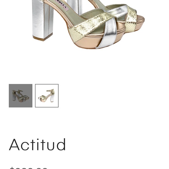 Anabella by Rossy Sanchez metallic platform heels - Picture 5 of 9